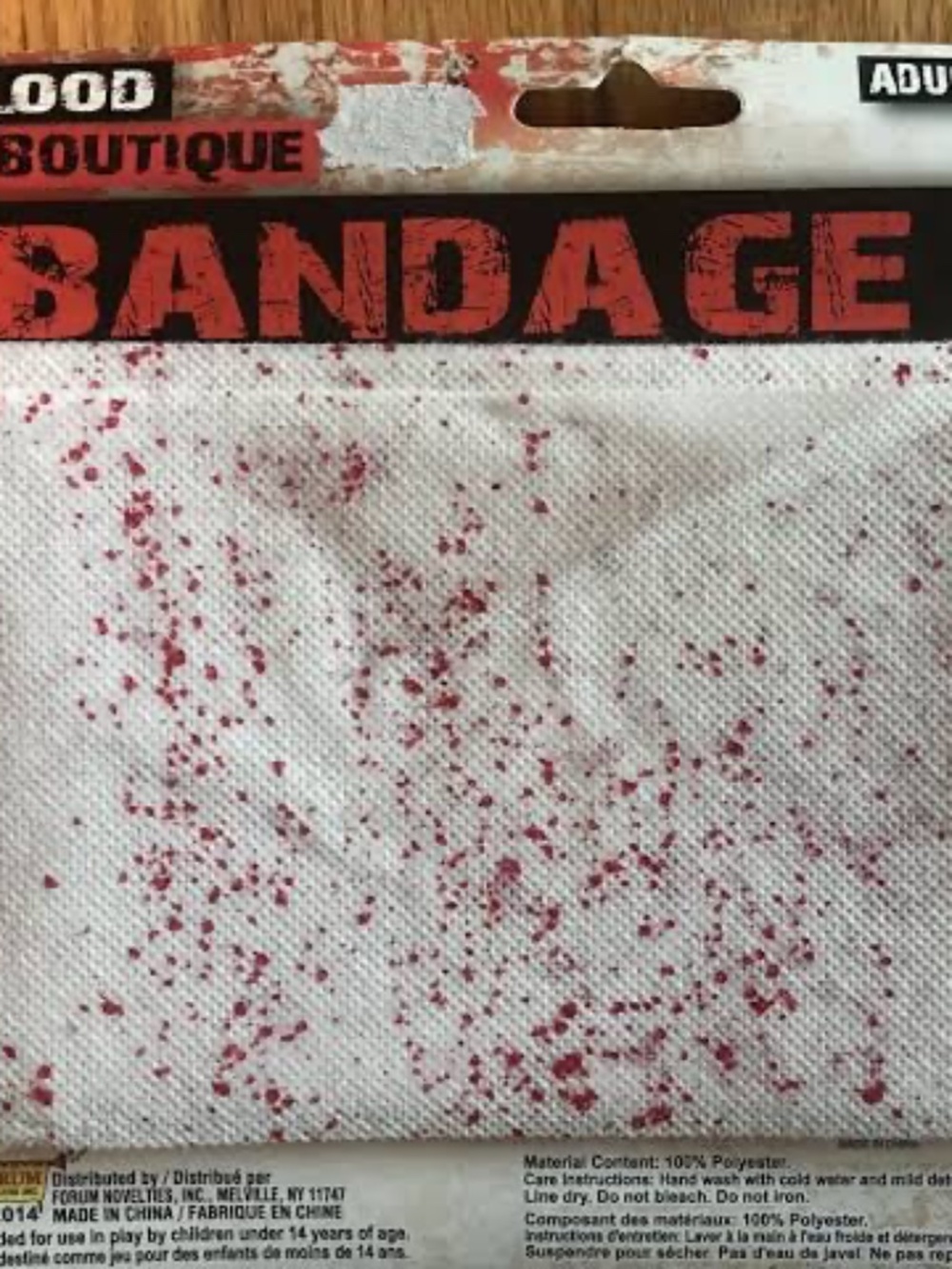 15 ft Blood Splattered Bandage - For Trunkotreat Costume or Halloween Decoration